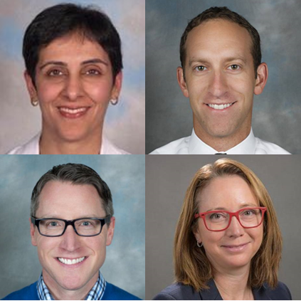 Headshots of Dr. Chopra, Dr. Alschuler, Dr. Friedly, Dr. Stuckey