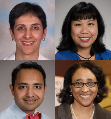 Headshots of Dr. Chopra, Nancy Colobong Smith, Dr. Koirala, and Dr. Young