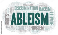 Ableism - type of discrimination - word cloud.