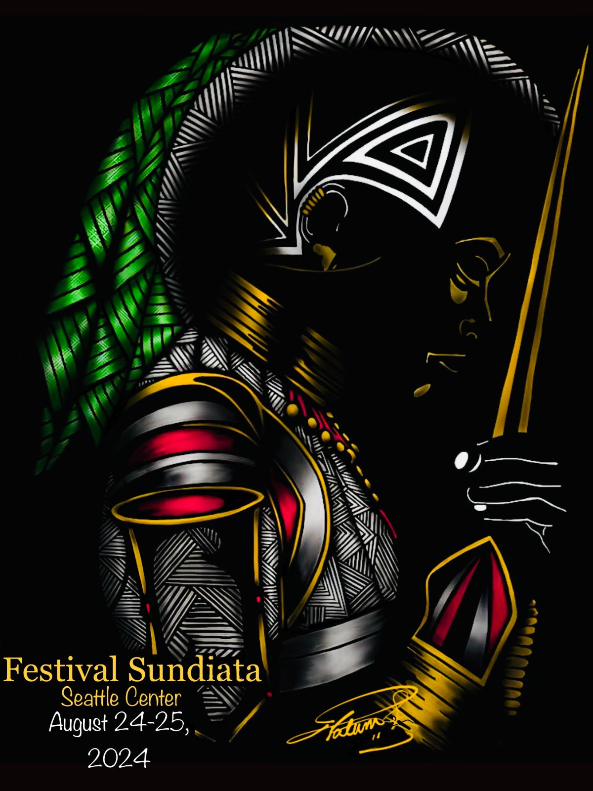 Advertisement for Festival Sundiata 2024 - August 24 & 25, 2024 at Seattle Center