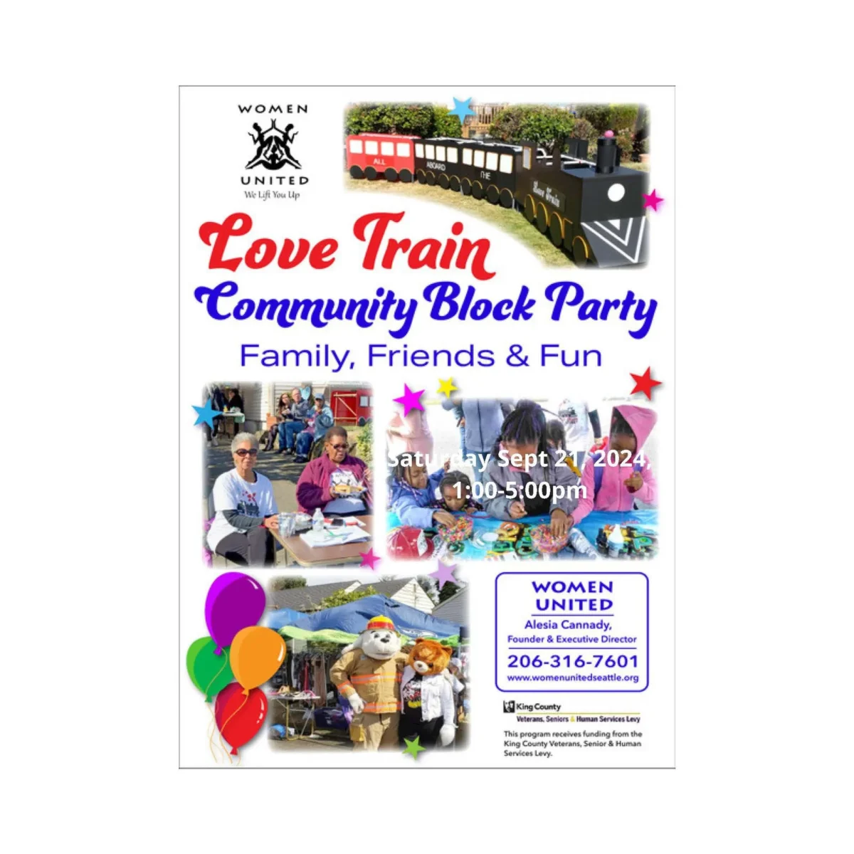 Advertisement for the Love Train Community Block Party