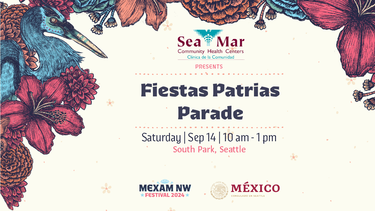 Advertisement for Fiestas Patrias Parade. Saturday, Sep 14, 10am-1pm.