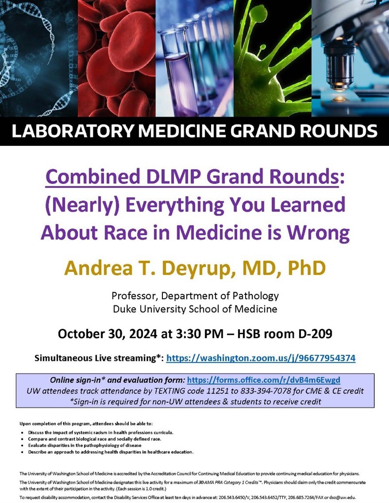 Combined DLMP Grand Rounds:  Andrea T. Deyrup, MD, PhD - (Nearly) Everything You Learned About Race in Medicine is Wrong