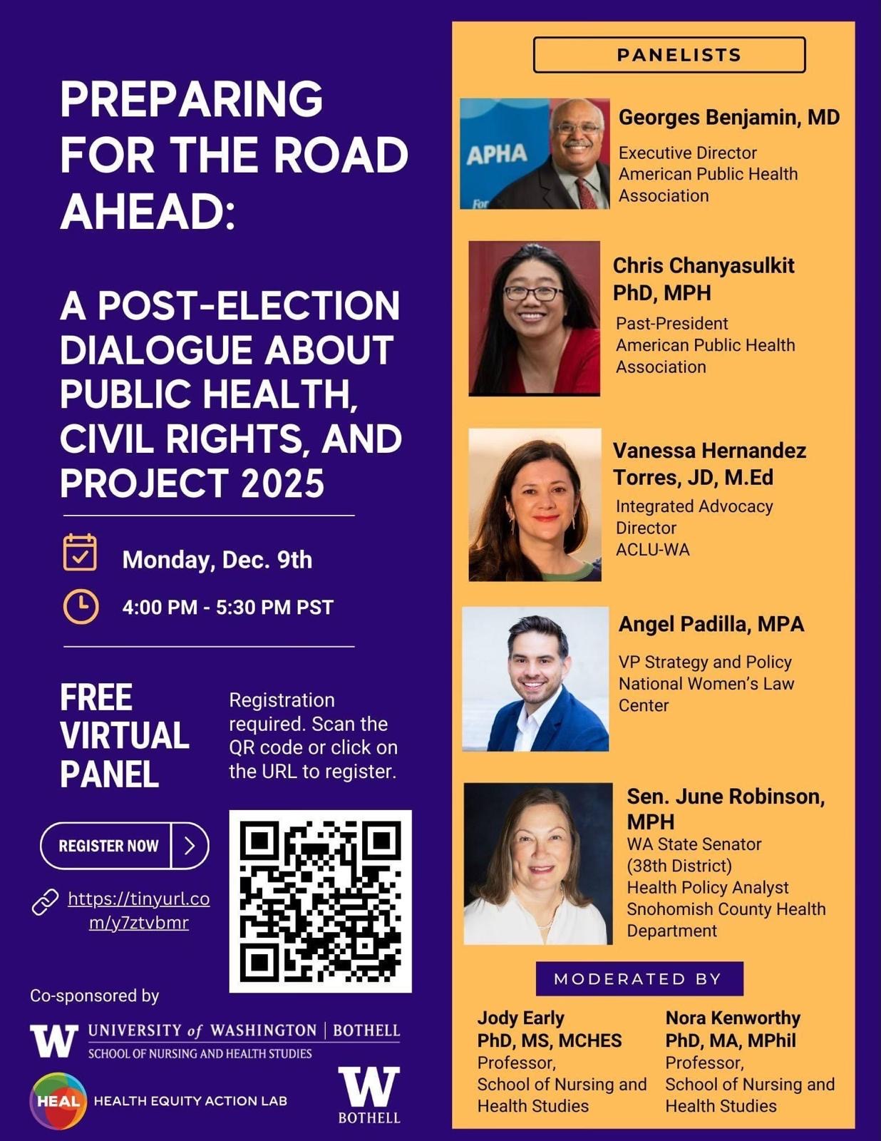 Preparing for the Road Ahead: A Post-Election Dialogue About Public Health, Civil Rights, and Project 2025 - Monday, December 9th from 4-5:30pm on Zoom